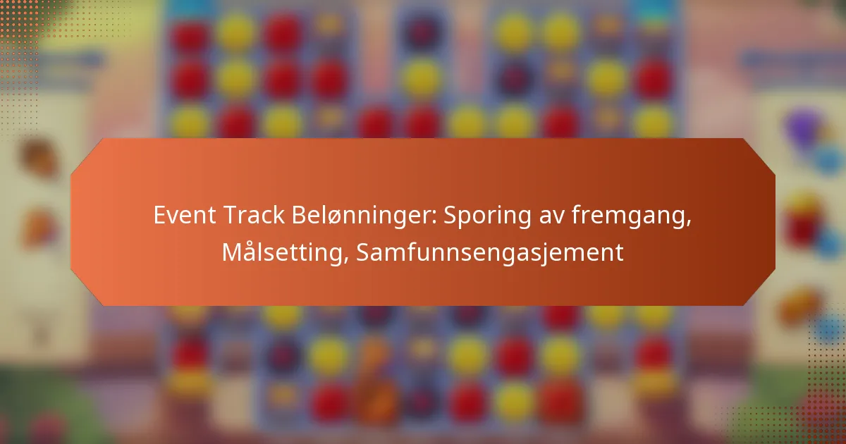 Event Track Belønninger: Sporing av fremgang, Målsetting, Samfunnsengasjement