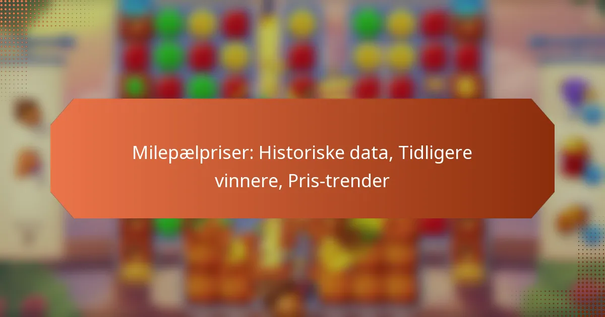 Milepælpriser: Historiske data, Tidligere vinnere, Pris-trender