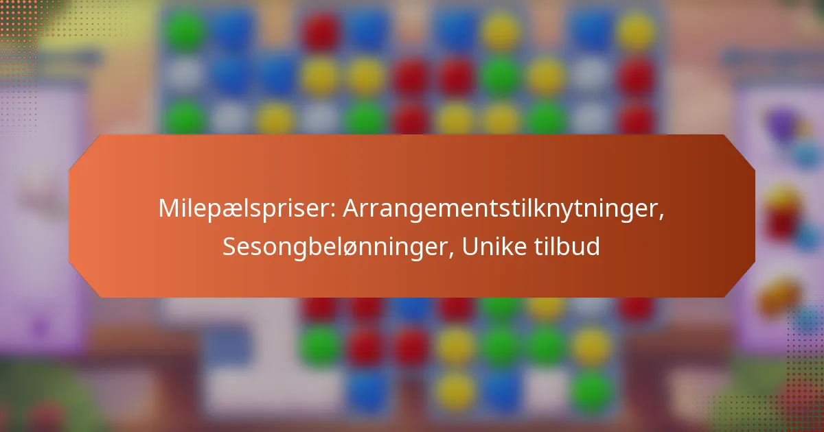 Milepælspriser: Arrangementstilknytninger, Sesongbelønninger, Unike tilbud