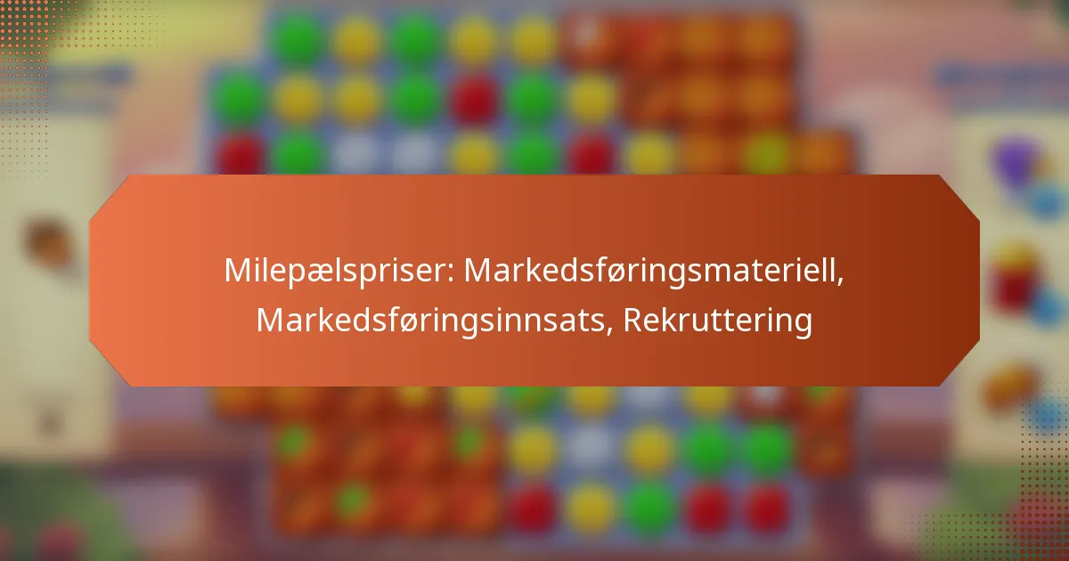 Milepælspriser: Markedsføringsmateriell, Markedsføringsinnsats, Rekruttering