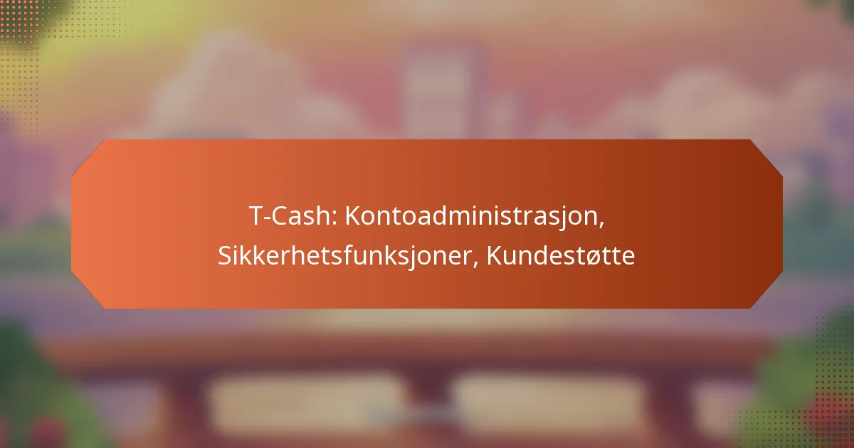 T-Cash: Kontoadministrasjon, Sikkerhetsfunksjoner, Kundestøtte