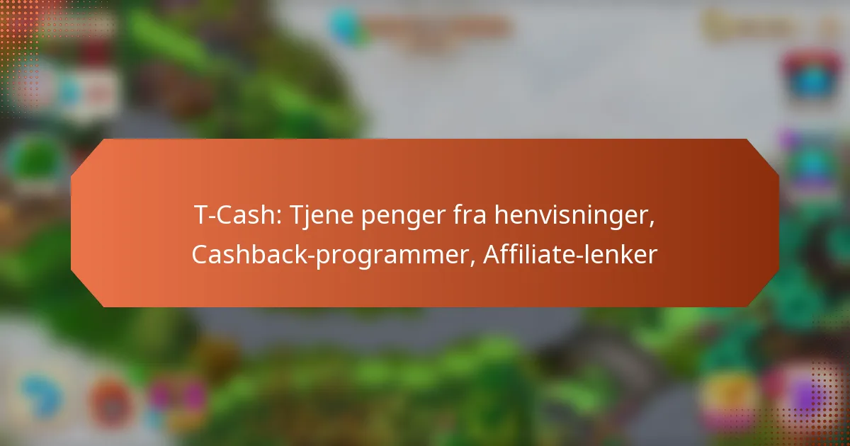 T-Cash: Tjene penger fra henvisninger, Cashback-programmer, Affiliate-lenker