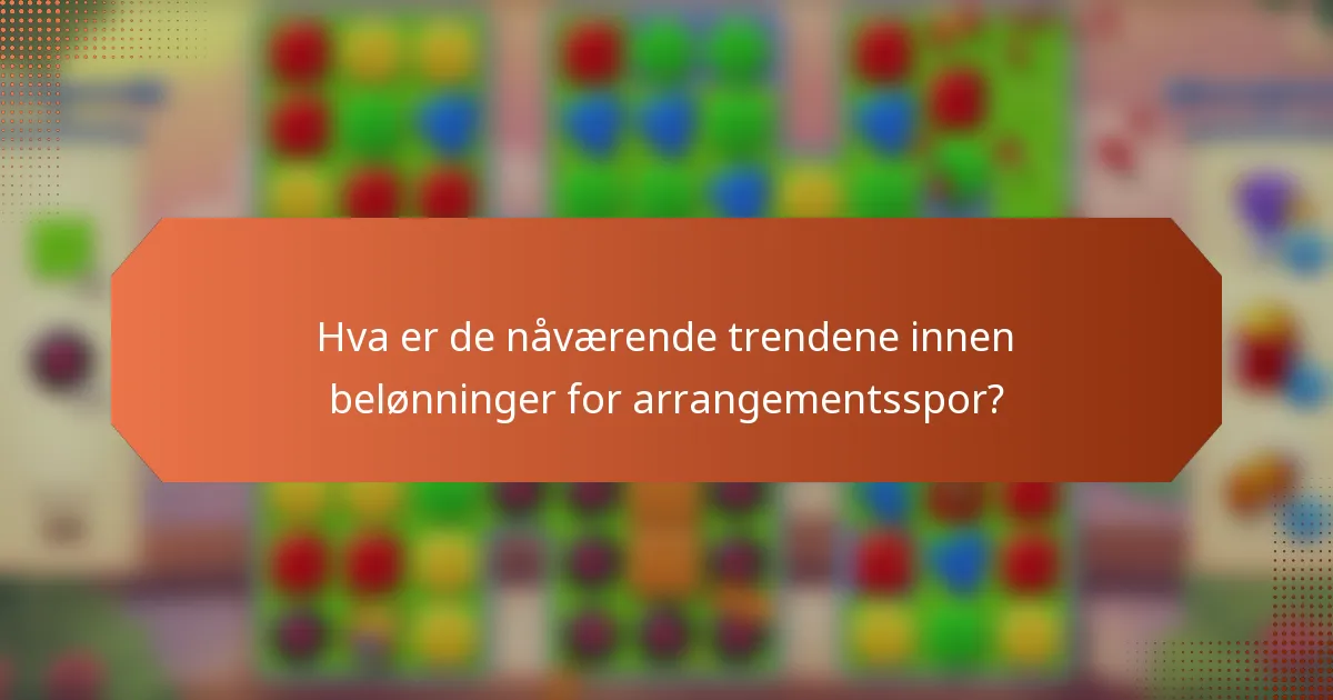 Hva er de nåværende trendene innen belønninger for arrangementsspor?