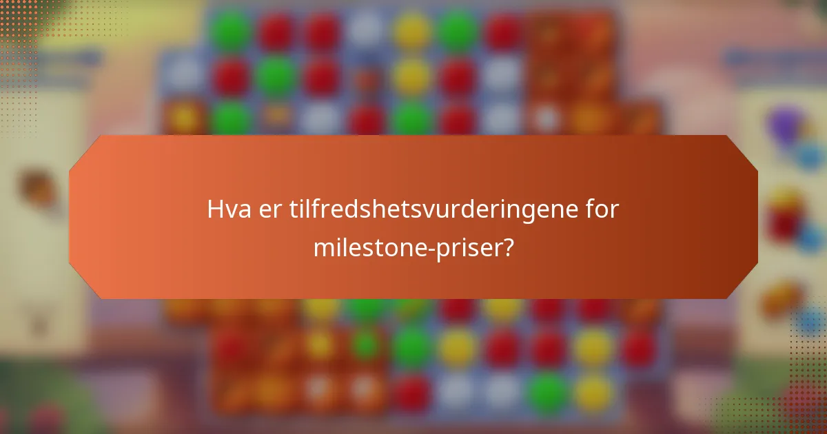 Hva er tilfredshetsvurderingene for milestone-priser?