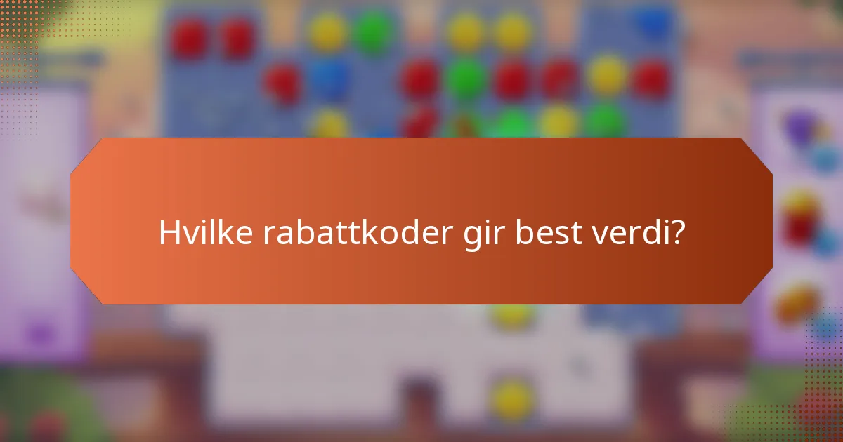 Hvilke rabattkoder gir best verdi?