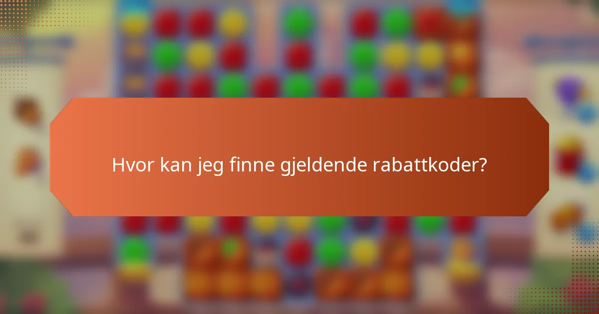Hvor kan jeg finne gjeldende rabattkoder?