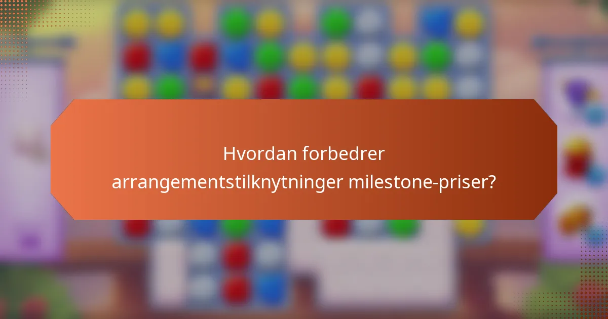 Hvordan forbedrer arrangementstilknytninger milestone-priser?
