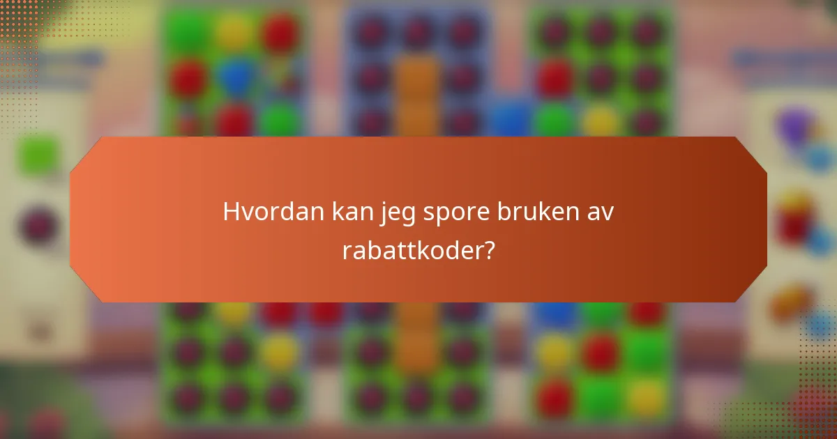 Hvordan kan jeg spore bruken av rabattkoder?