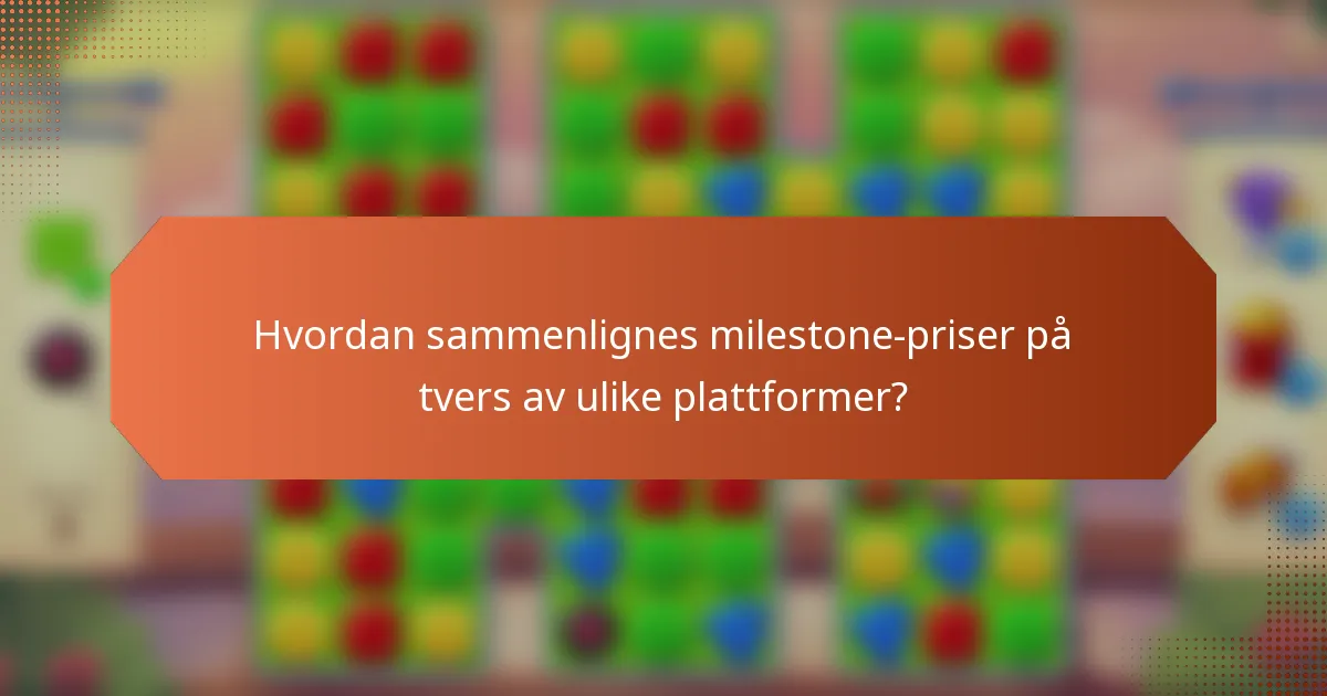 Hvordan sammenlignes milestone-priser på tvers av ulike plattformer?